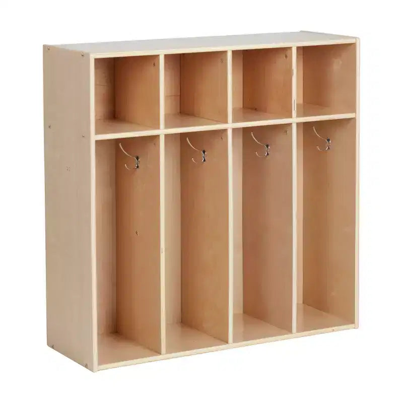 Vestiaire 4 sections pour enfants avec rangements intégrés