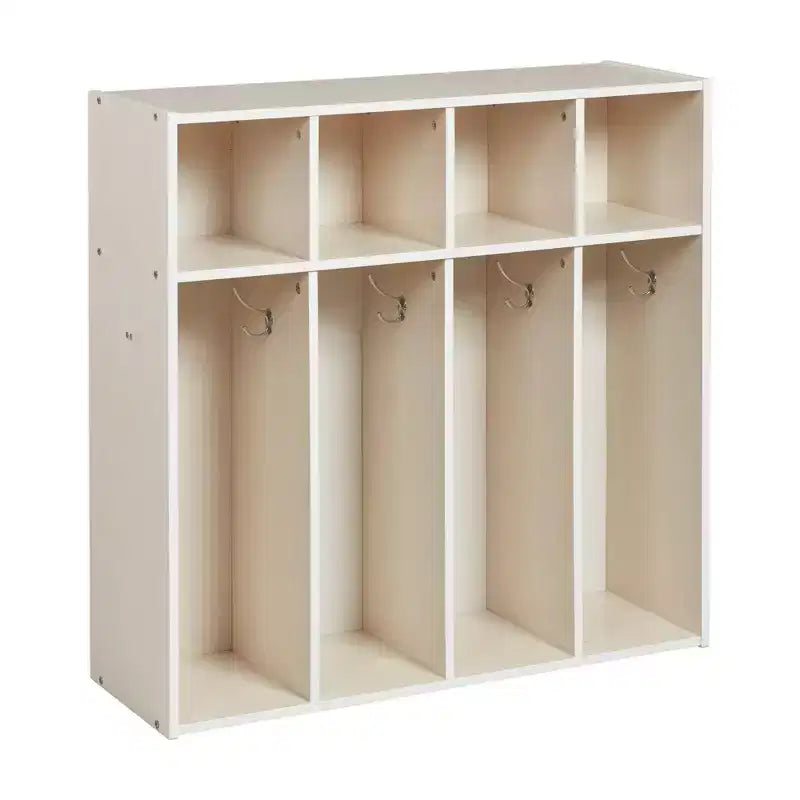 Vestiaire 4 sections pour enfants avec rangements intégrés