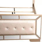 Lit à panneaux Queen Hollywood Hills - Capitonnage diamant, accents miroirs