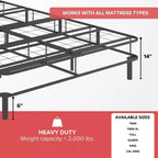 Sommier pliant avec pieds attachables - Capacité de 900 kg