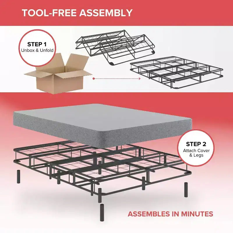Sommier pliant avec pieds attachables - Capacité de 900 kg