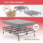 Sommier pliant avec pieds attachables - Capacité de 900 kg