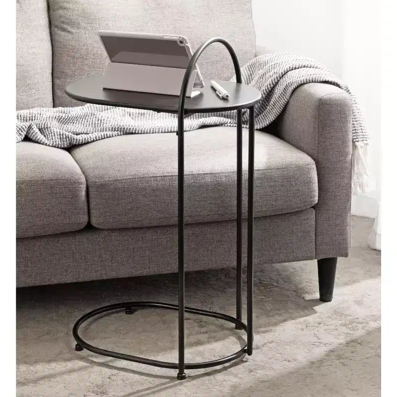 Table d'appoint en C Caplan Capsule Wood – Noir, 20x13,75x32,75 pouces