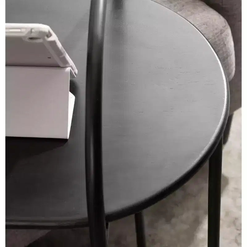 Table d'appoint en C Caplan Capsule Wood – Noir, 20x13,75x32,75 pouces