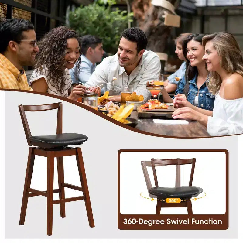 Tabouret de bar pivotant hauteur comptoir 26 pouces - Cuir PU