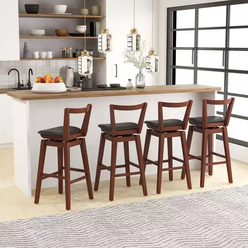 Tabouret de bar pivotant hauteur comptoir 26 pouces - Cuir PU