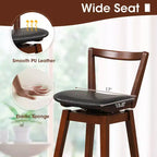 Tabouret de bar pivotant hauteur comptoir 26 pouces - Cuir PU