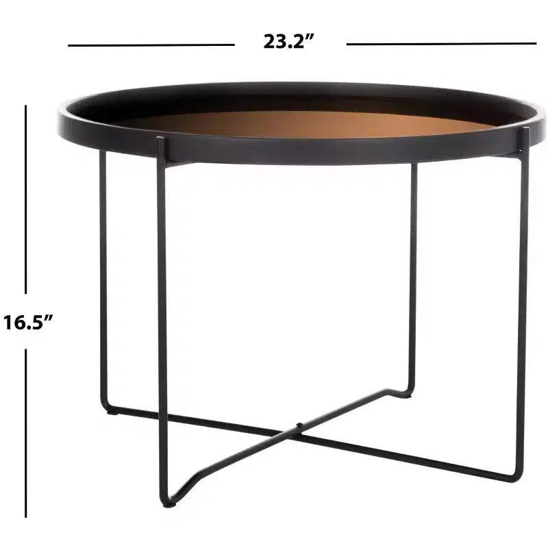 Table d'appoint ronde Ruby - Or rose et noir