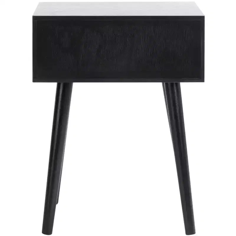 Table d'appoint à un tiroir Lyle - Blanc vintage, pieds évasés