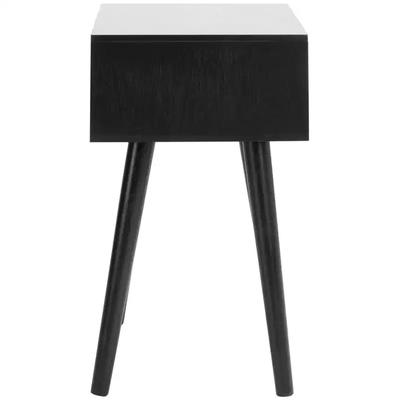 Table d'appoint à un tiroir Lyle - Blanc vintage, pieds évasés