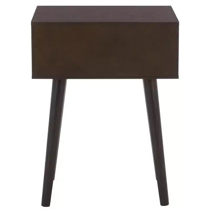 Table d'appoint à un tiroir Lyle - Blanc vintage, pieds évasés
