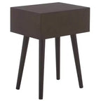 Table d'appoint à un tiroir Lyle - Blanc vintage, pieds évasés