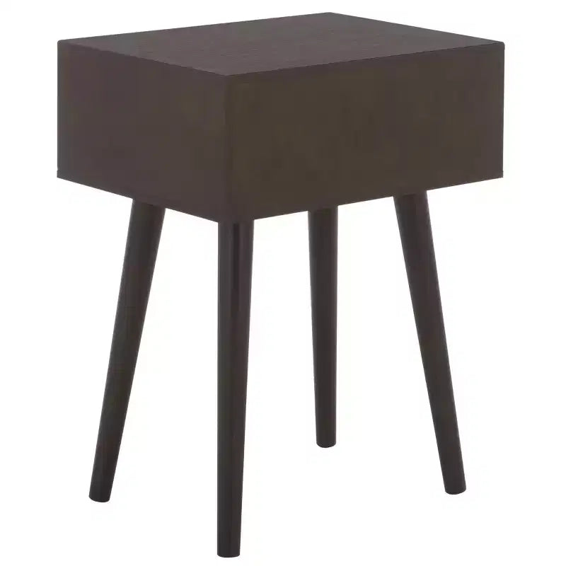Table d'appoint à un tiroir Lyle - Blanc vintage, pieds évasés