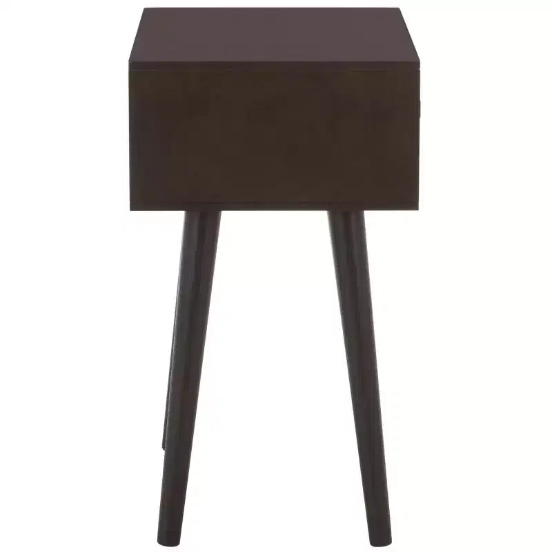 Table d'appoint à un tiroir Lyle - Blanc vintage, pieds évasés
