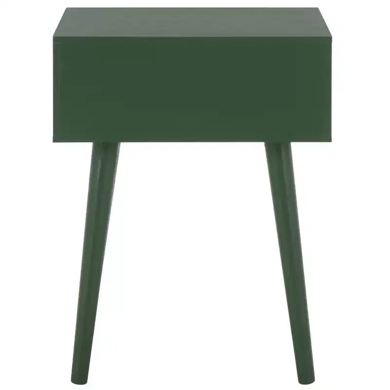 Table d'appoint à un tiroir Lyle - Blanc vintage, pieds évasés
