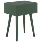 Table d'appoint à un tiroir Lyle - Blanc vintage, pieds évasés