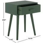 Table d'appoint à un tiroir Lyle - Blanc vintage, pieds évasés