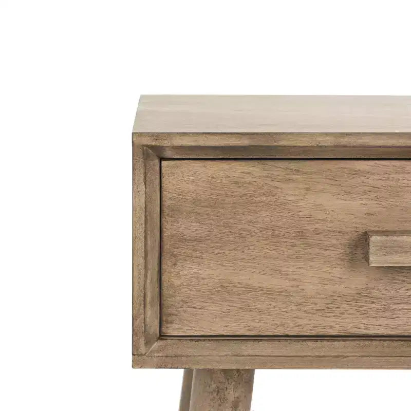 Table d'appoint à un tiroir Lyle - Blanc vintage, pieds évasés