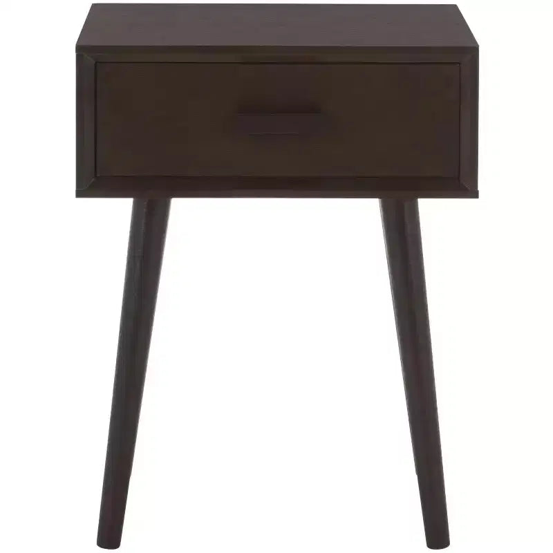Table d'appoint à un tiroir Lyle - Blanc vintage, pieds évasés