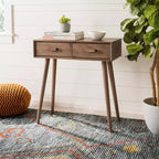 Console 2 tiroirs Dean - Blanc vieilli, Pin et MDF