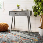 Console 2 tiroirs Dean - Blanc vieilli, Pin et MDF