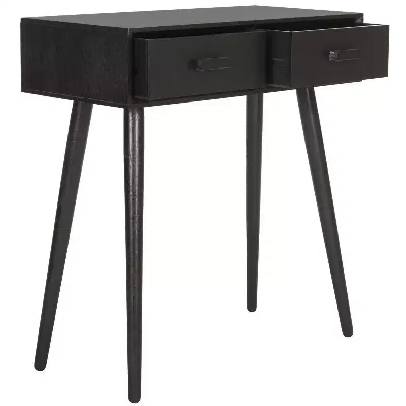Console 2 tiroirs Dean - Blanc vieilli, Pin et MDF