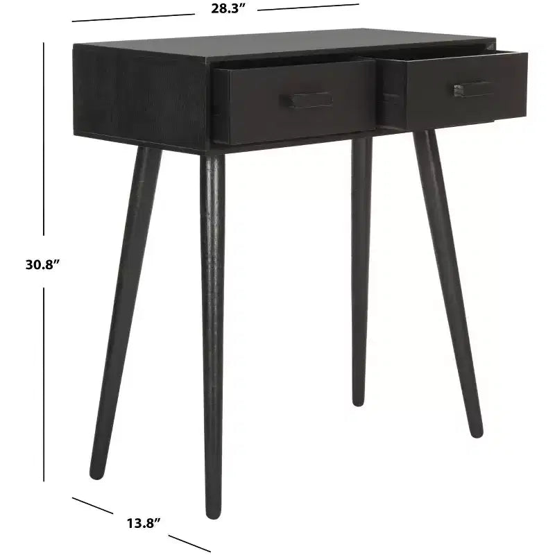 Console 2 tiroirs Dean - Blanc vieilli, Pin et MDF
