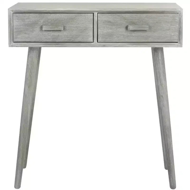 Console 2 tiroirs Dean - Blanc vieilli, Pin et MDF