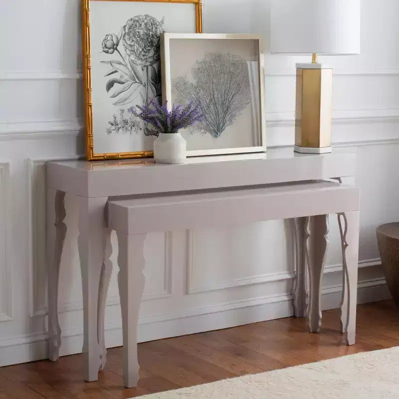 Tables gigognes Beth - Laque blanche - Lot de 2