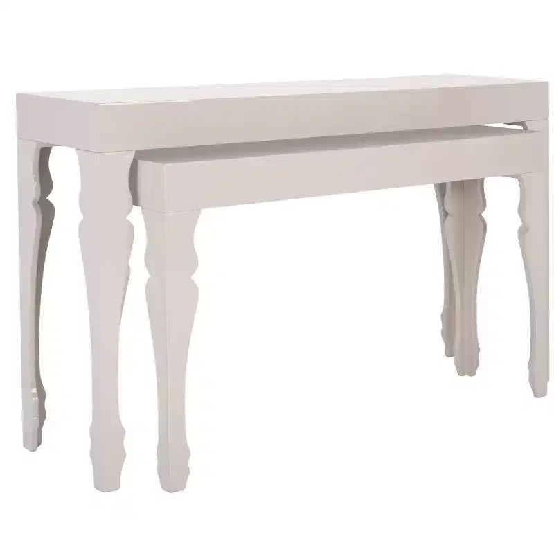 Tables gigognes Beth - Laque blanche - Lot de 2