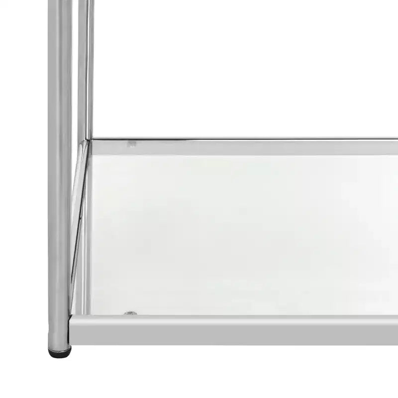 Table d'appoint Lilias chromée et verre avec étagère ouverte