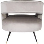 Fauteuil d'appoint sans accoudoirs Manet - Noisette, revêtement en polyester