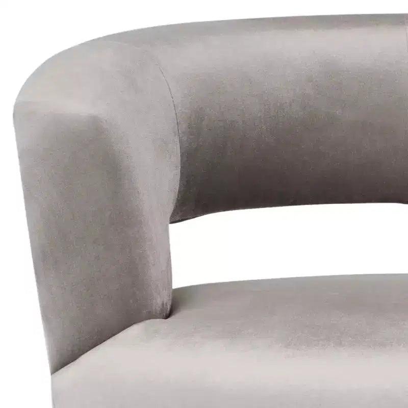 Fauteuil d'appoint sans accoudoirs Manet - Noisette, revêtement en polyester