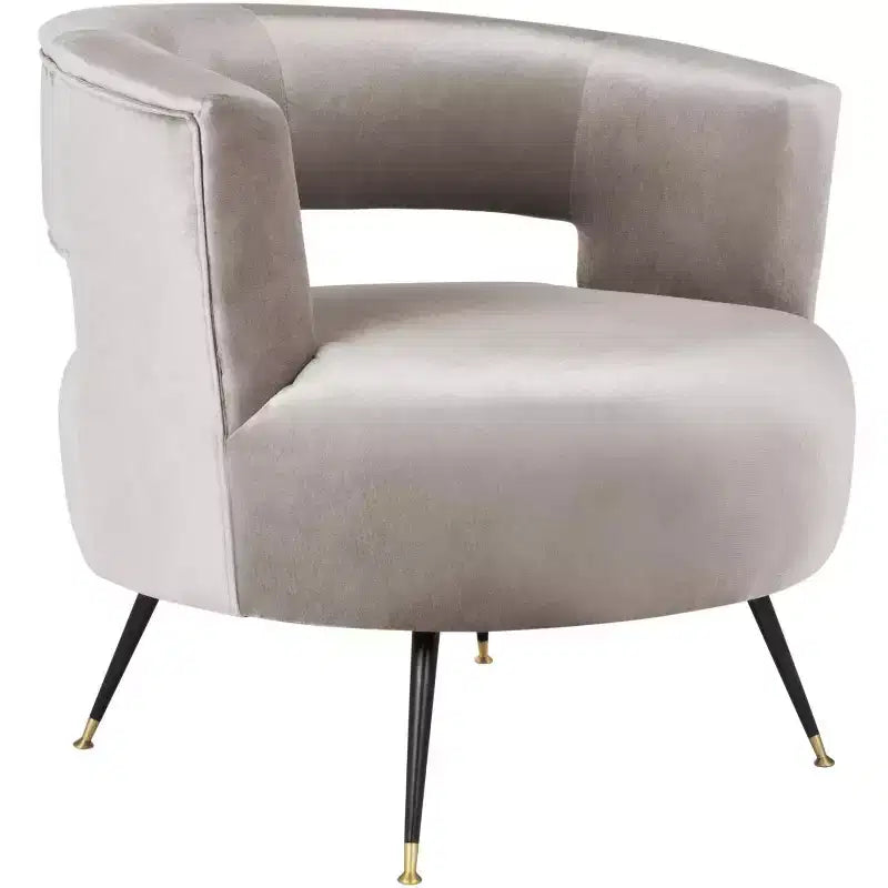 Fauteuil d'appoint sans accoudoirs Manet - Noisette, revêtement en polyester