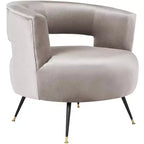 Fauteuil d'appoint sans accoudoirs Manet - Noisette, revêtement en polyester