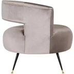 Fauteuil d'appoint sans accoudoirs Manet - Noisette, revêtement en polyester