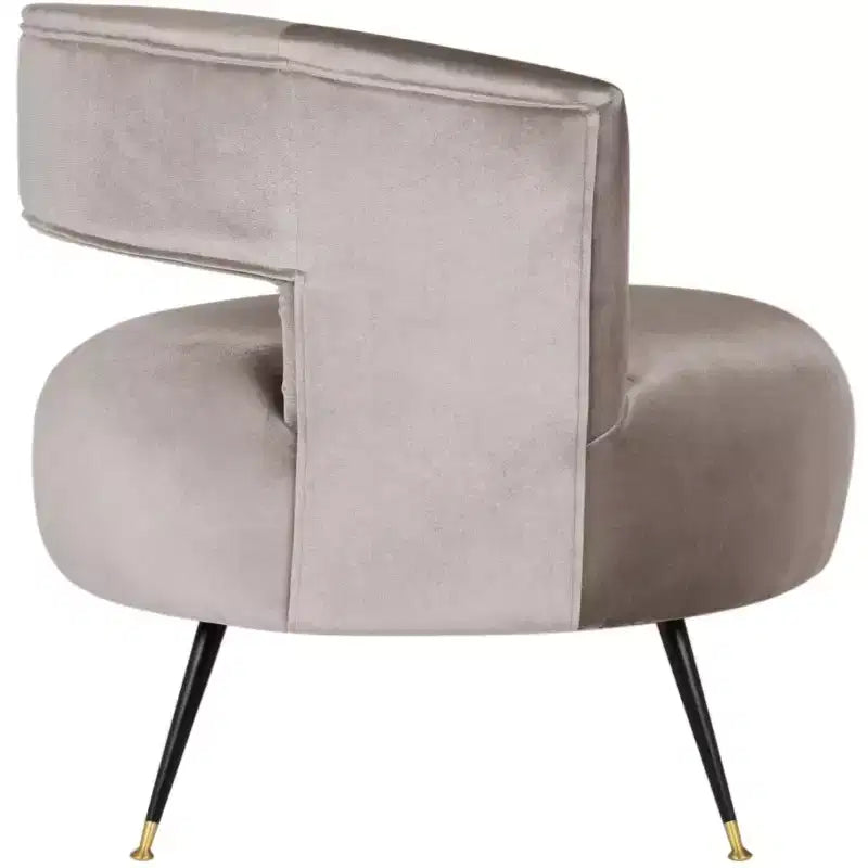 Fauteuil d'appoint sans accoudoirs Manet - Noisette, revêtement en polyester