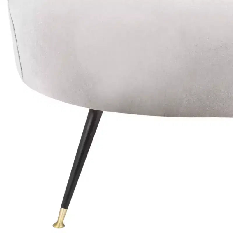 Fauteuil d'appoint sans accoudoirs Manet - Noisette, revêtement en polyester