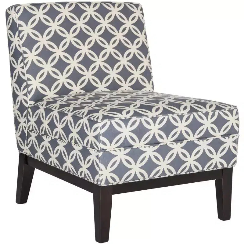 Fauteuil Club Armond sans accoudoirs - Argent et crème, mélange de lin