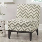 Fauteuil Club Armond sans accoudoirs - Argent et crème, mélange de lin
