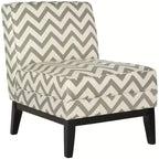 Fauteuil Club Armond sans accoudoirs - Argent et crème, mélange de lin