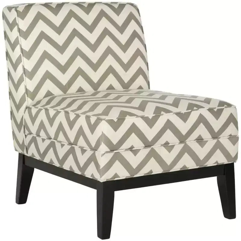 Fauteuil Club Armond sans accoudoirs - Argent et crème, mélange de lin