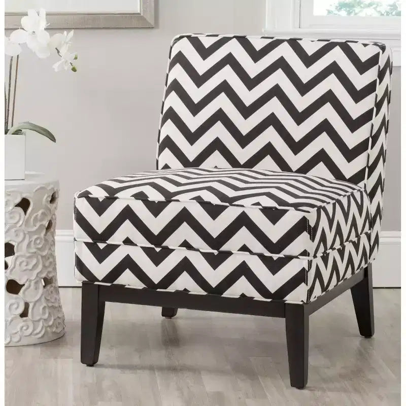 Fauteuil Club Armond sans accoudoirs - Argent et crème, mélange de lin
