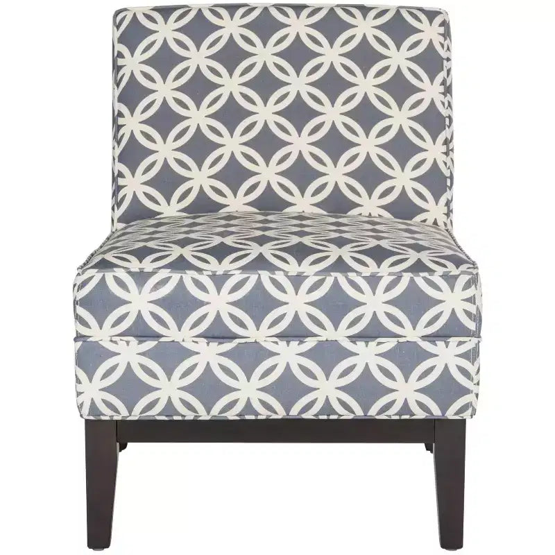 Fauteuil Club Armond sans accoudoirs - Argent et crème, mélange de lin