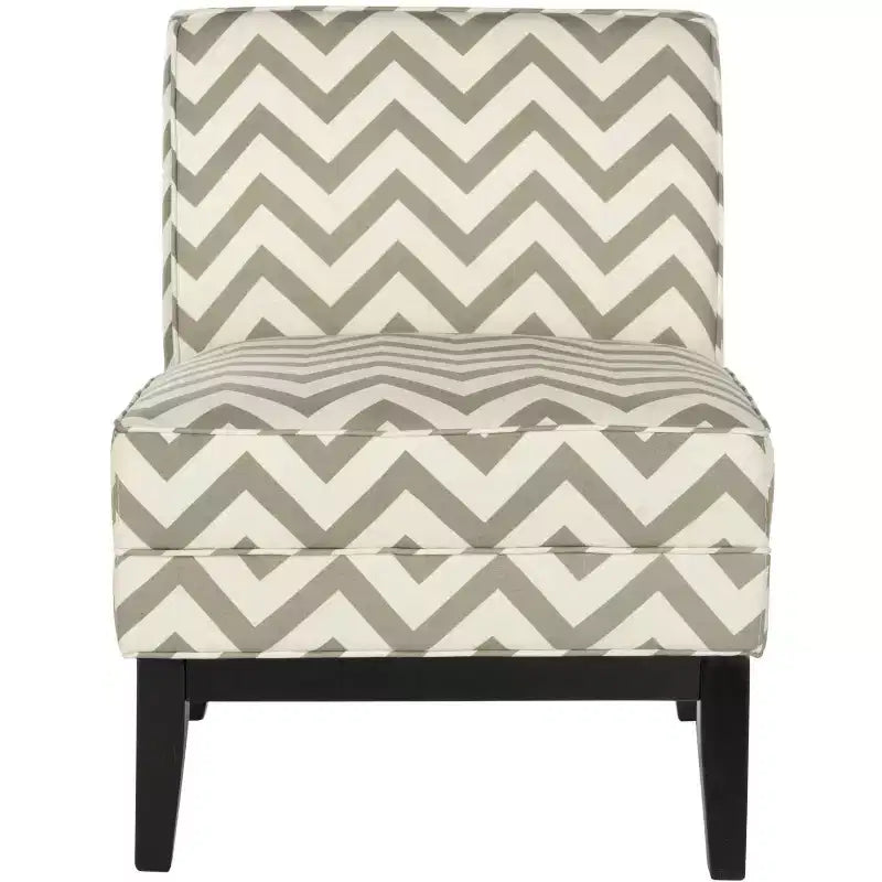 Fauteuil Club Armond sans accoudoirs - Argent et crème, mélange de lin