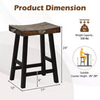 Tabourets de bar hauteur comptoir de 24 po, ensemble de 2 - Siège incurvé en forme de selle