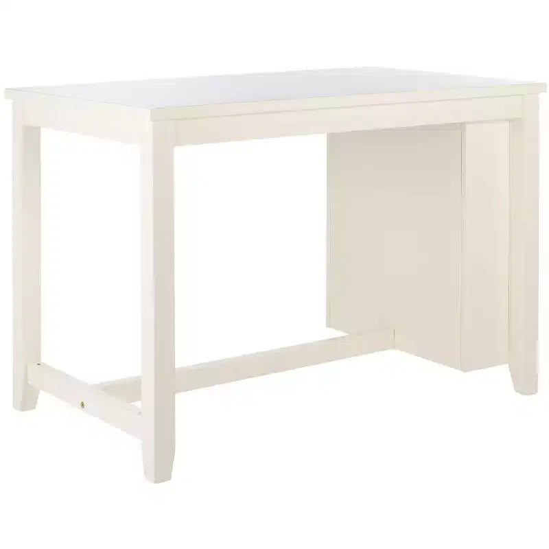 Table haute rectangulaire Aero - Blanche, 3 places, Bois d'hévéa