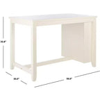 Table haute rectangulaire Aero - Blanche, 3 places, Bois d'hévéa