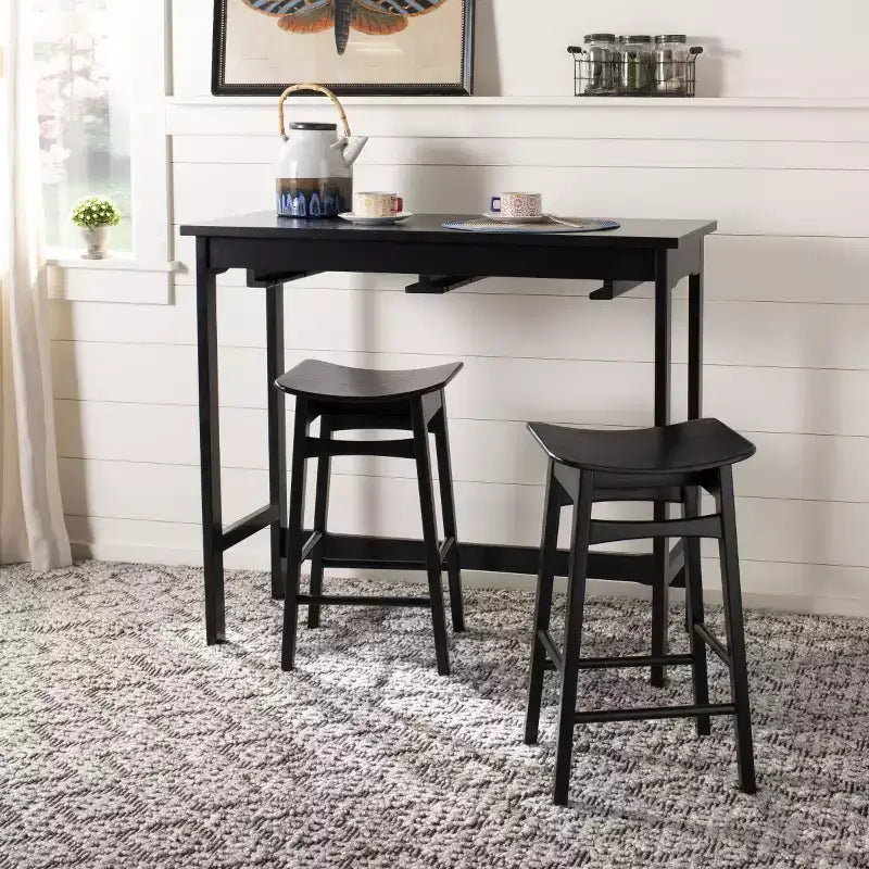 Colbie Ensemble de pub 3 pièces hauteur comptoir – Bois d'hévéa, Chêne blanc