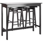 Colbie Ensemble de pub 3 pièces hauteur comptoir – Bois d'hévéa, Chêne blanc